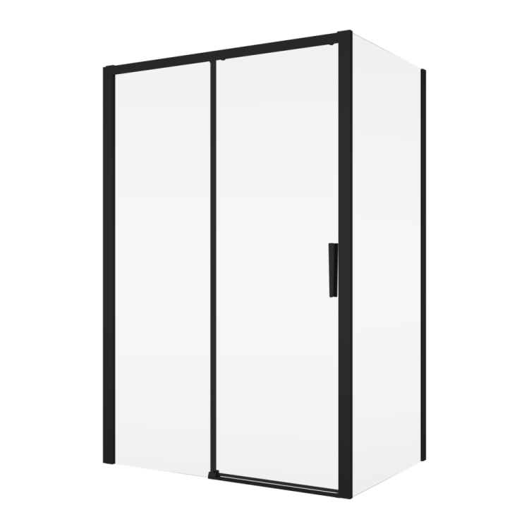 Czarna kabina prysznicowa 120x120 cm z drzwiami rozsuwanymi Ronal Sanswiss Divera D22S2B1200607+D22F11200607 czarny mat