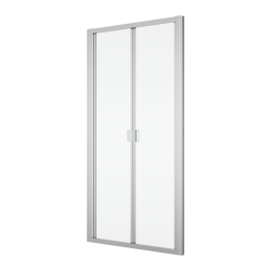 Drzwi prysznicowe 2-częściowe, przesuwno-składane 90x200 cm Ronal Sanswiss Divera D22K0905007 srebrny połysk