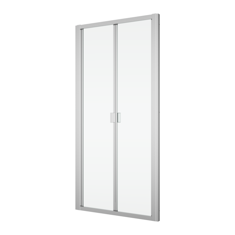 Drzwi prysznicowe 2-częściowe, przesuwno-składane 90x200 cm Ronal Sanswiss Divera D22K0905007 srebrny połysk