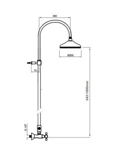 Kolumna prysznicowa Retro Reitano Atea R386/1162 bronzo