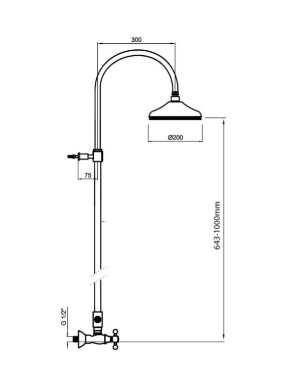 Kolumna prysznicowa Retro Reitano Atea R386/1162 bronzo