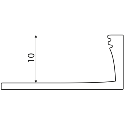 Lišta k obkladům L, L250cm, 10mm, komaxit bílý hliník