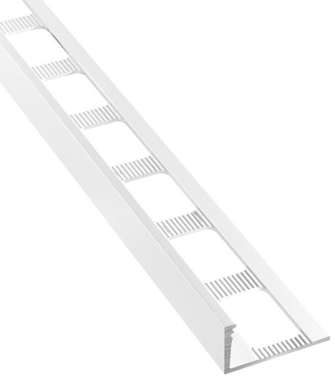 Lišta k obkladům L, L250cm, 12,5mm, komaxit bílý hliník