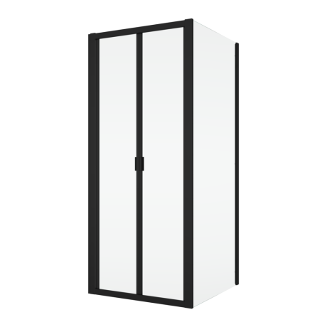 Przejdź do produktu Kabina prysznicowa 80x100 cm z drzwiami prysznicowymi 2-częściowe, przesuwno-składanymi Ronal Sanswiss Divera D22K0800607+D22F11000607 czarny mat