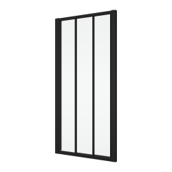 Czarne drzwi prysznicowe 3-częściowe, przesuwane 100x200 cm Ronal Sanswiss Divera D22S31000607 czarny mat