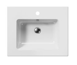 PURA umywalka ceramiczna slim 60x50 cm, biały ExtraGlaze