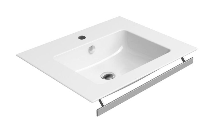 PURA umywalka ceramiczna slim 60x50 cm, biały ExtraGlaze