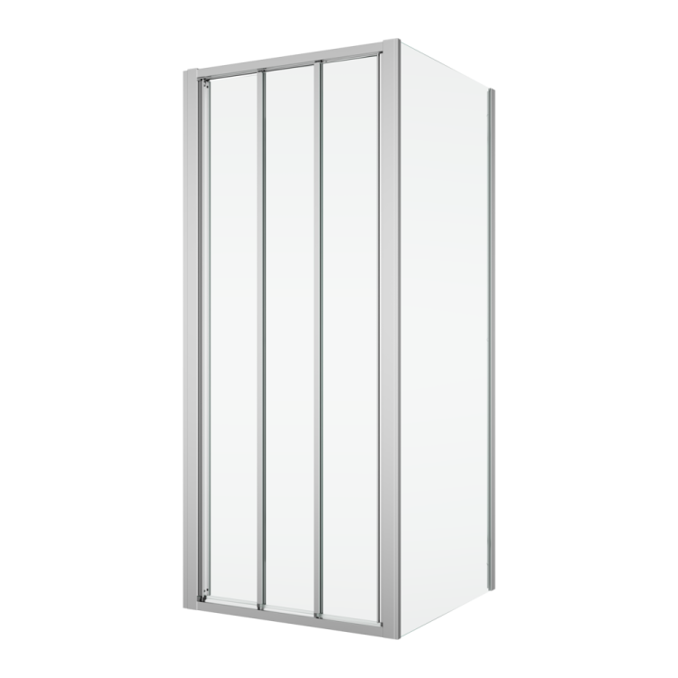 Kabina prysznicowa 100x120 cm z drzwiami 3-częściowymi, przesuwanymi Ronal Sanswiss Divera D22S31005007+D22F11205007 srebrny połysk