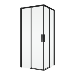 Czarna kabina prysznicowa 70x70 cm z drzwiami rozsuwanymi i wejściem narożnym Ronal Sanswiss Divera D22SE2B0700607 czarny mat