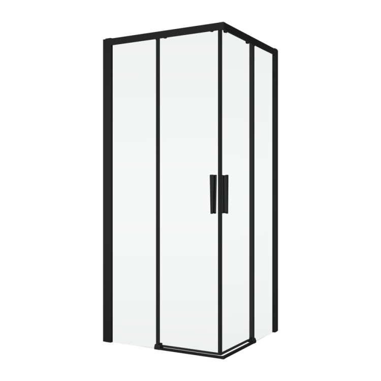 Czarna kabina prysznicowa 70x70 cm z drzwiami rozsuwanymi i wejściem narożnym Ronal Sanswiss Divera D22SE2B0700607 czarny mat