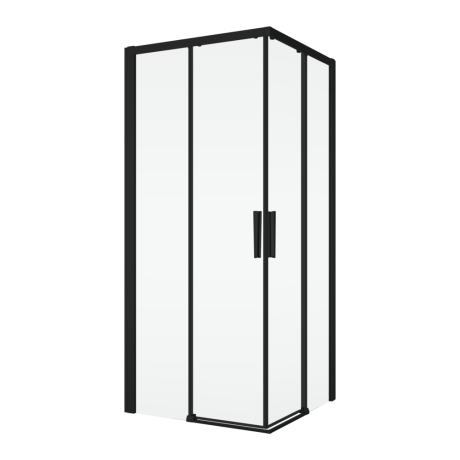 Przejdź do produktu Czarna kabina prysznicowa 100x100 cm z drzwiami rozsuwanymi i wejściem narożnym Ronal Sanswiss Divera D22SE2B1000607 czarny mat