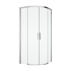 Kabina półokrągła 90x90 cm z drzwiami rozsuwanymi i wejściem narożnym Ronal Sanswiss Divera D22SRB550905007 srebrny połysk