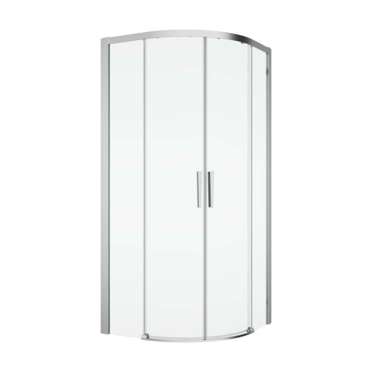 Kabina półokrągła 90x90 cm z drzwiami rozsuwanymi i wejściem narożnym Ronal Sanswiss Divera D22SRB550905007 srebrny połysk