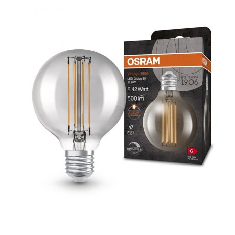 Przejdź do produktu OSRAM Globe 80 DIMM przydymiona 230V E27 LED EQ42 1800K