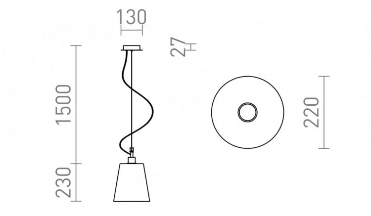 BABU NEW 22 wisząca  szkło opalowe/chrom 230V LED E27 15W