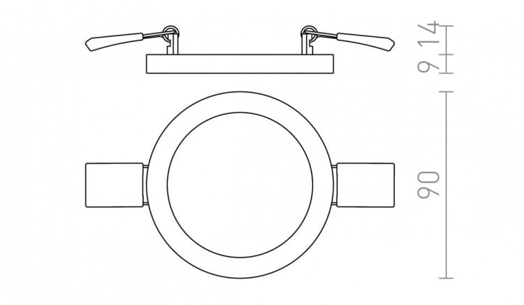 HUE R 9 DIMM wpuszczana biała  230V LED 6W  3000K