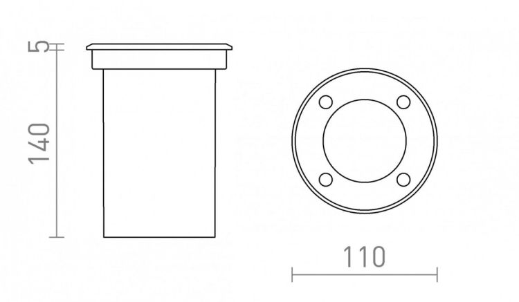 ORBU R wpuszczana stal nierdzewna 230V GU10 15W IP67