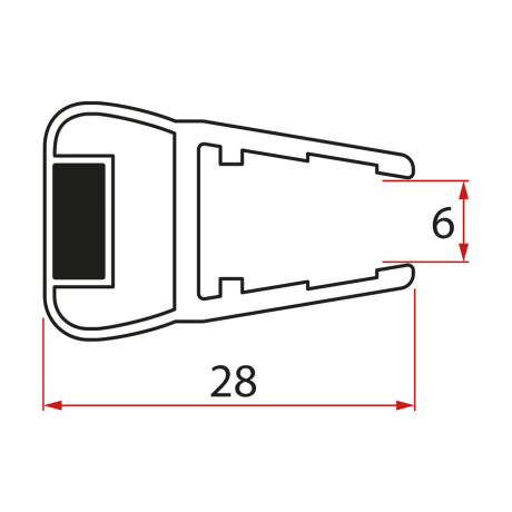 Przejdź do produktu Magneticé tesnení ploché, sklo 6mm, 2000mm
