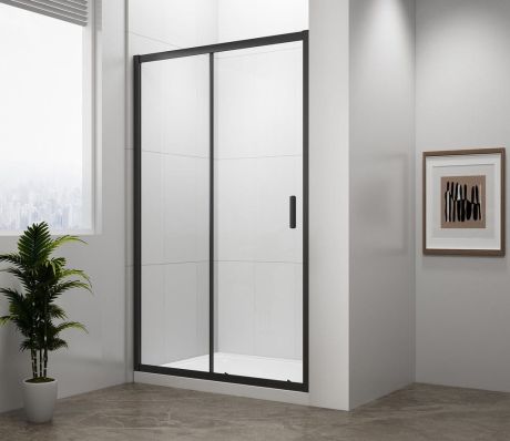Przejdź do produktu EASY BLACK drzwi prysznicowe 1100mm, szkło czyste