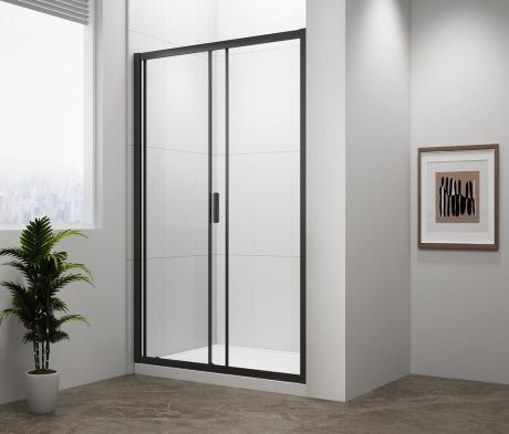Przejdź do produktu EASY BLACK drzwi prysznicowe 1300mm, szkło czyste