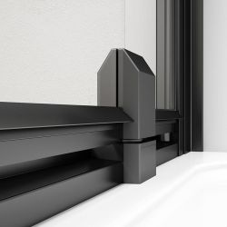 EASY BLACK drzwi prysznicowe obrotowe 760-900mm, szkło czyste