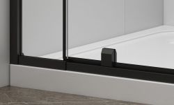 EASY BLACK drzwi prysznicowe obrotowe 760-900mm, szkło czyste
