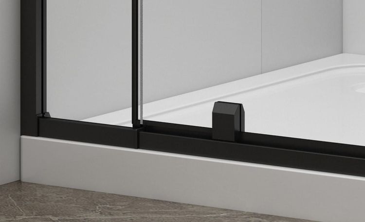 EASY BLACK drzwi prysznicowe obrotowe 760-900mm, szkło czyste