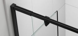 EASY BLACK drzwi prysznicowe obrotowe 760-900mm, szkło czyste