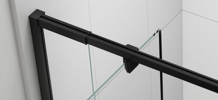 EASY BLACK drzwi prysznicowe obrotowe 760-900mm, szkło czyste