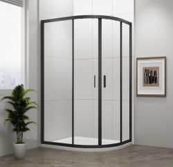 EASY BLACK kabina prysznicowa półokrągła 1200x900mm, L/R, szkło czyste