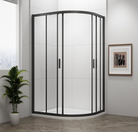 Przejdź do produktu EASY BLACK kabina prysznicowa półokrągła 1200x900mm, L/R, szkło czyste