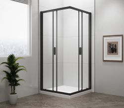 EASY BLACK kabina prysznicowa 900x900mm, szkło czyste