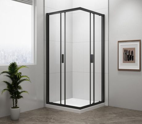 Przejdź do produktu EASY BLACK kabina prysznicowa 800x800mm, szkło czyste