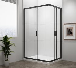 EASY BLACK kabina prysznicowa 900x800mm, szkło czyste