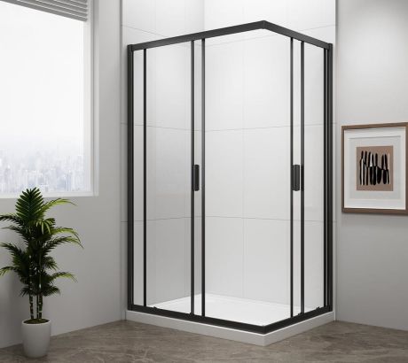 Przejdź do produktu EASY BLACK kabina prysznicowa 900x800mm, szkło czyste