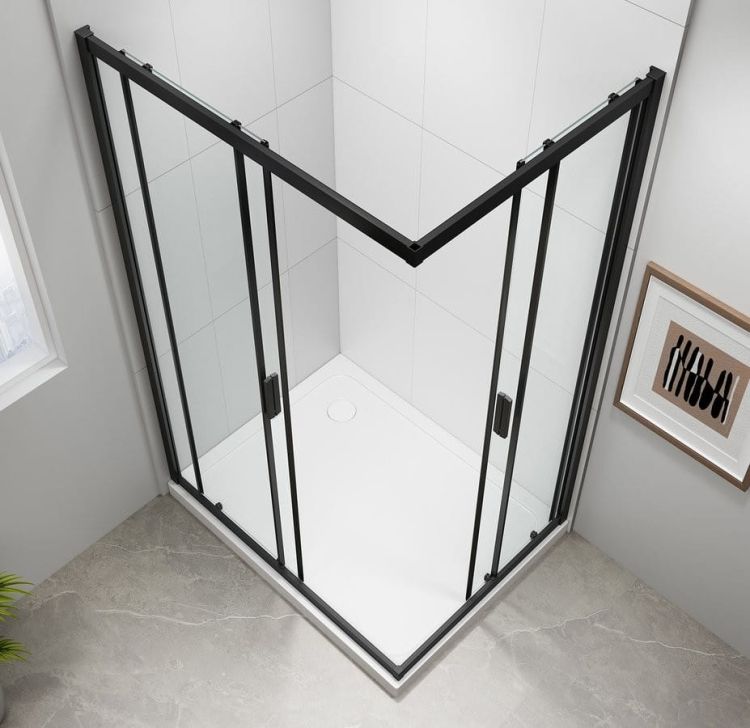EASY BLACK kabina prysznicowa 900x800mm, szkło czyste
