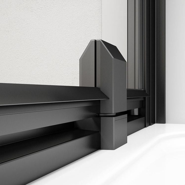 EASY BLACK drzwi prysznicowe obrotowe 880-1020mm, szkło czyste