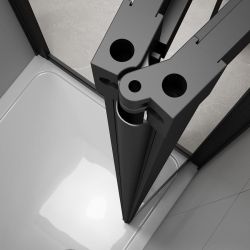 EASY BLACK drzwi prysznicowe składane 800mm, szkło czyste