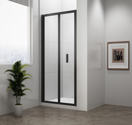 Przejdź do produktu EASY BLACK drzwi prysznicowe składane 900mm, szkło czyste