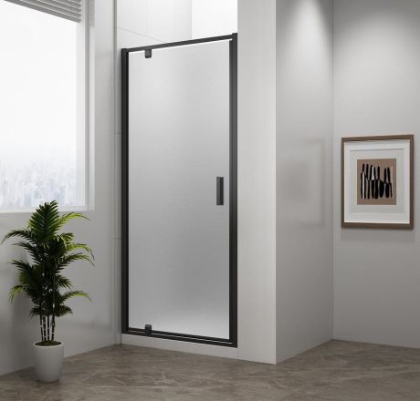 Przejdź do produktu EASY BLACK drzwi prysznicowe obrotowe 760-900mm, szkło Brick