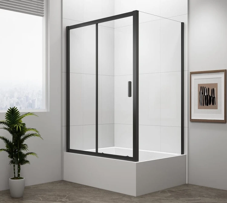 DEEP BLACK ścianka boczna 750x1650mm, szkło czyste