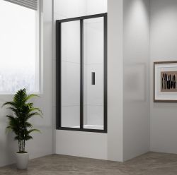 DEEP BLACK drzwi prysznicowe składane 1000x1650mm, szkło czyste