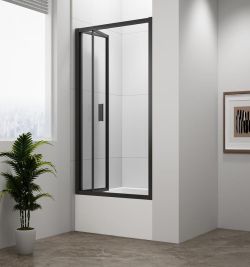 DEEP BLACK drzwi prysznicowe składane 1000x1650mm, szkło czyste