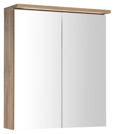 Przejdź do produktu KAWA STRIP szafka z lustrem, oświetlenie LED 60x70x22cm, dąb emporio