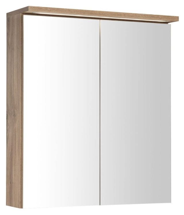 KAWA STRIP szafka z lustrem, oświetlenie LED 60x70x22cm, dąb emporio