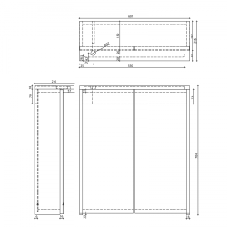 KAWA STRIP szafka z lustrem, oświetlenie LED 60x70x22cm, dąb emporio