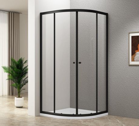Przejdź do produktu ARLETA BLACK kwadratowa kabina prysznicowa 800x800mm, szkło czyste