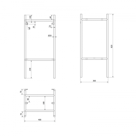 Przejdź do produktu PUNO konsola pod umywalkę 400x820x360mm, złoty mat