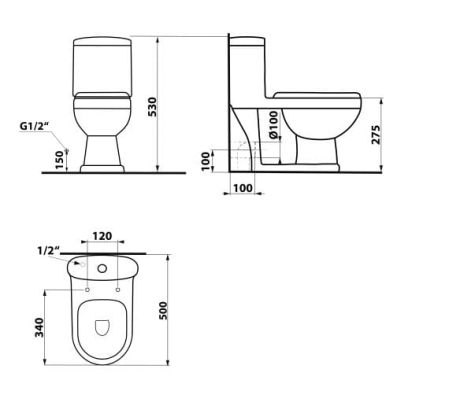 Przejdź do produktu PETIT kompakt WC dla dzieci, odpływ pionowy/poziomy, biały