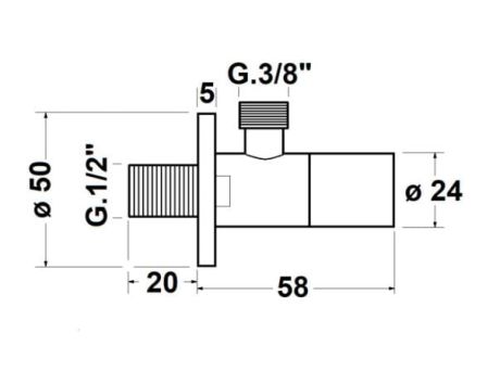 Przejdź do produktu Zawór kątowy, 3/8" x 1/2", biały mat